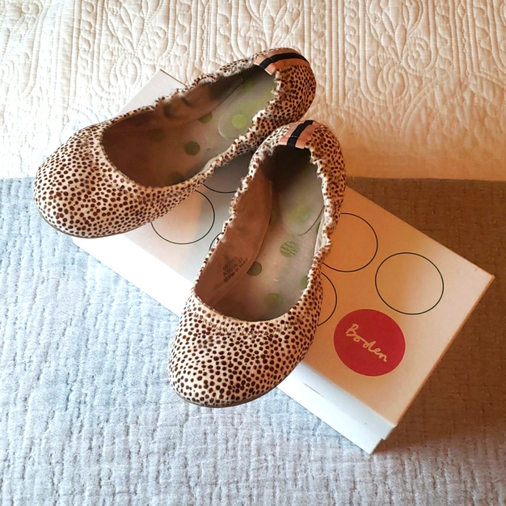Boden - Fur animal print ballet flats